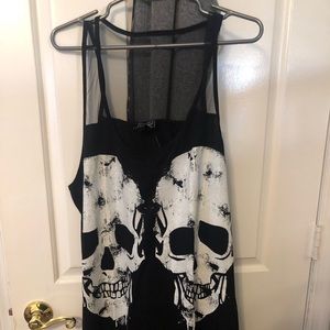 Glitter skull tank plus size 3